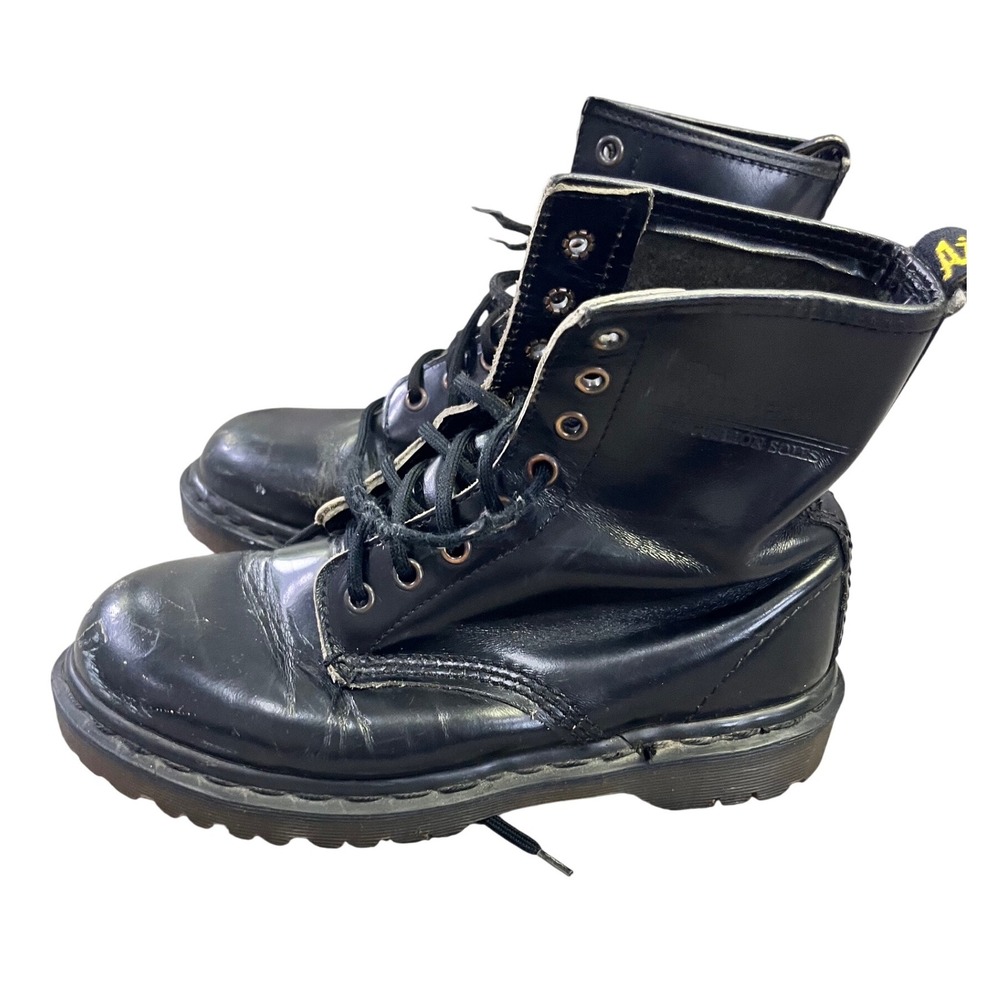 Dr. Martens 1460 VINTAGE Made in England Black Leather Combat Boots Womens 7.5